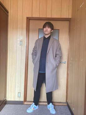 「RAGEBLUE（レイジブルー）のアイテム（チェスターコート）」を使った、akizero0208さん（メンズ・167cm）の秋コーディネート
