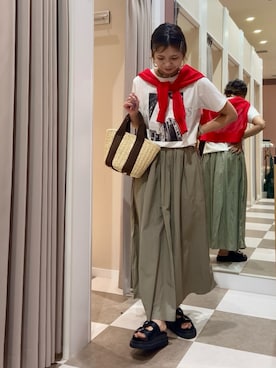 「LAATO（ラート）のアイテム」を使った、yuccoさん（レディース・158cm）の春コーディネート