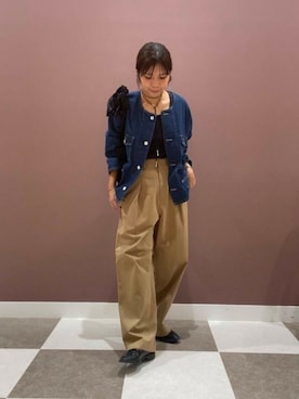 「アイテム（デニムジャケット）」を使った、yuccoさん（レディース・158cm）の夏コーディネート