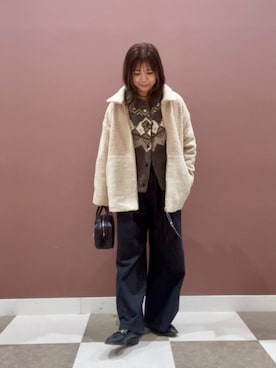 「アイテム（テーラードジャケット）」を使った、yuccoさん（レディース・158cm）の冬コーディネート