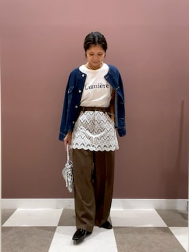 「アイテム（デニムジャケット）」を使った、yuccoさん（レディース・158cm）の夏コーディネート