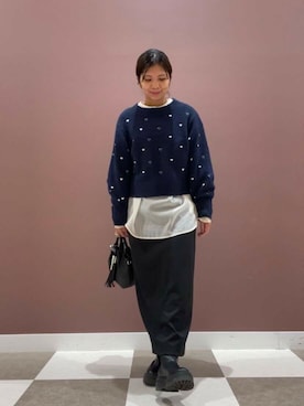 「アイテム（ダウンベスト）」を使った、yuccoさん（レディース・158cm）の秋コーディネート
