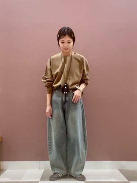 「アイテム（ポーチ）」を使った、yuccoさん（レディース・158cm）の春コーディネート