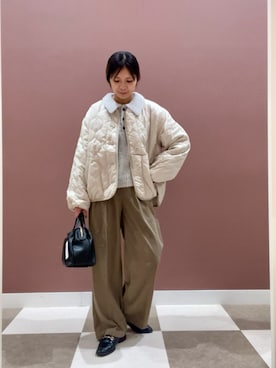 「アイテム（ダウンジャケット/コート）」を使った、yuccoさん（レディース・158cm）の秋コーディネート