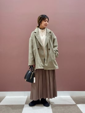 「アイテム（テーラードジャケット、その他）」を使った、yuccoさん（レディース・158cm）の秋コーディネート