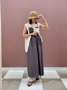 「SMELLY（スメリー）のアイテム（帽子）」を使った、yuccoさん（レディース・158cm）の夏コーディネート