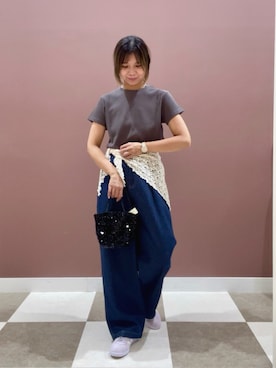 「スカーフ」｜「アイテム（財布/小物）」を使った、yuccoさん（レディース・158cm）の夏コーディネート