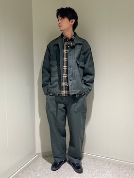 「アイテム（スリッポン）」を使った、藤田さん（メンズ・175cm）の秋コーディネート