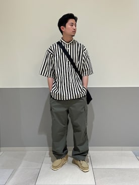 「SHIPS any（シップス エニィ）のアイテム（シューズ）」を使った、藤田さん（メンズ・175cm）の夏コーディネート
