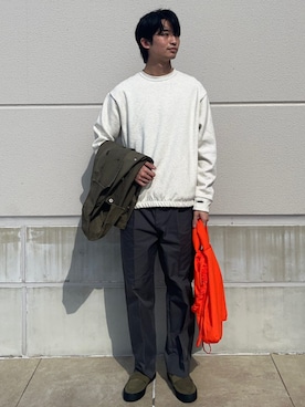 「アイテム（カバーオール）」を使った、藤田さん（メンズ・175cm）の秋コーディネート