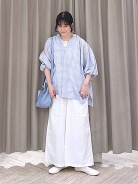 「クリップデニム_studio CLIP」｜「アイテム（その他シューズ）」を使った、ちろっPさん（レディース・163cm）の夏コーディネート