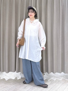 「studio CLIP（スタディオクリップ）のアイテム（帽子）」を使った、ちろっPさん（レディース・163cm）の春コーディネート