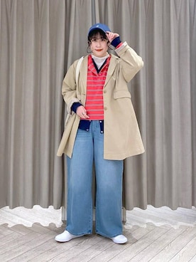 「クリップデニム_studio CLIP」｜「アイテム（ジャケット/アウター）」を使った、ちろっPさん（レディース・163cm）の冬コーディネート
