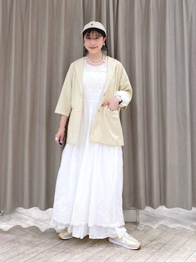 「アイテム（ワンピース/ドレス）」を使った、ちろっPさん（レディース・163cm）の夏コーディネート