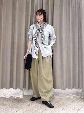 「アイテム（ストール/ショール）」を使った、ちろっPさん（レディース・163cm）の夏コーディネート