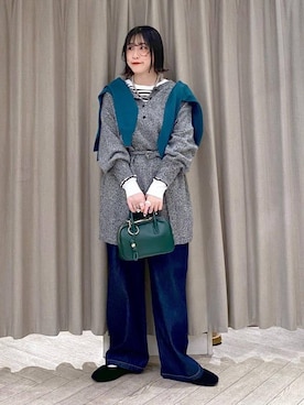 「アイテム（チュニック）」を使った、ちろっPさん（レディース・163cm）の秋コーディネート