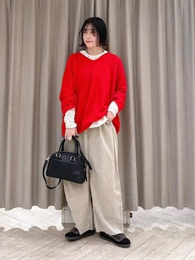 「クリップニット_studio CLIP」｜ちろっPさん（レディース・163cm）の秋コーディネート