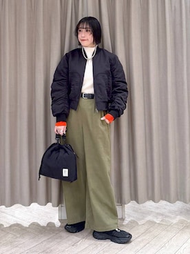 「studio CLIP（スタディオクリップ）のアイテム（バッグ）」を使った、ちろっPさん（レディース・163cm）の冬コーディネート