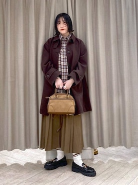 「アイテム（シャツワンピース）」を使った、ちろっPさん（レディース・163cm）の冬コーディネート