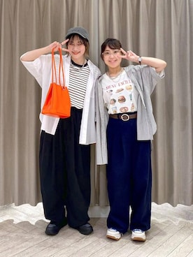 「アイテム（Tシャツ/カットソー、その他）」を使った、ちろっPさん（レディース・163cm）の夏コーディネート