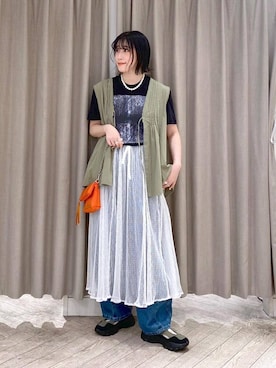 「アイテム（財布）」を使った、ちろっPさん（レディース・163cm）の夏コーディネート
