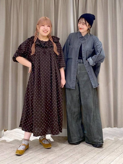 （natural by clip） LR ドットフリルカラーワンピース studio CLIP｜《natural by clip》LRドットフリルカラー