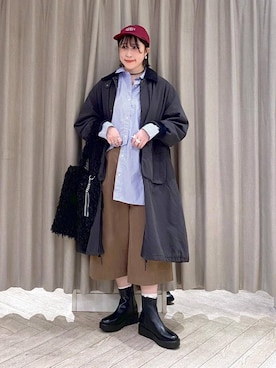 「アイテム（モッズコート）」を使った、ちろっPさん（レディース・163cm）の秋コーディネート