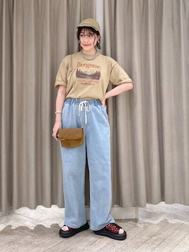 「アイテム（財布）」を使った、ちろっPさん（レディース・163cm）の夏コーディネート
