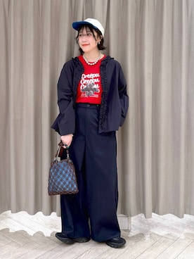 「studio CLIP（スタディオクリップ）のアイテム（キャップ）」を使った、ちろっPさん（レディース・163cm）の春コーディネート