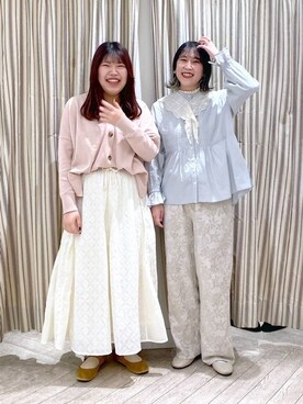 「アイテム（付け襟）」を使った、ちろっPさん（レディース・163cm）の冬コーディネート