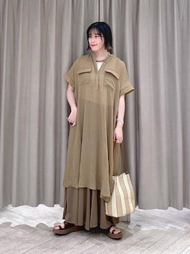 「アイテム（トートバッグ、パープル系）」を使った、ちろっPさん（レディース・163cm）の夏コーディネート