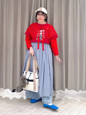 「studio CLIP（スタディオクリップ）のアイテム（キャップ）」を使った、ちろっPさん（レディース・163cm）の春コーディネート