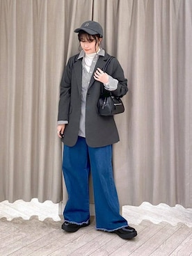 「クリップデニム_studio CLIP」｜「アイテム（ブーツ）」を使った、ちろっPさん（レディース・163cm）の秋コーディネート