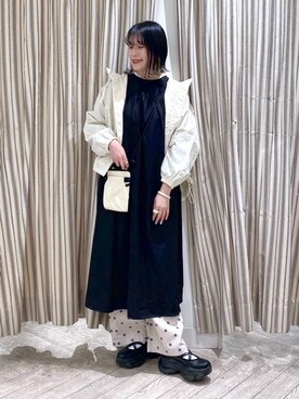 「クリップスタッフ_studio CLIP」｜「アイテム（マウンテンパーカー）」を使った、ちろっPさん（レディース・163cm）の春コーディネート