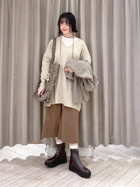 「アイテム（アクセサリー、その他）」を使った、ちろっPさん（レディース・163cm）の冬コーディネート