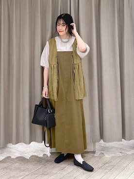 「アイテム（ジャンパースカート）」を使った、ちろっPさん（レディース・163cm）の夏コーディネート