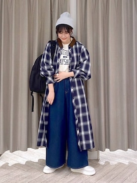 「クリップデニム_studio CLIP」｜「アイテム（スリッポン）」を使った、ちろっPさん（レディース・163cm）の秋コーディネート