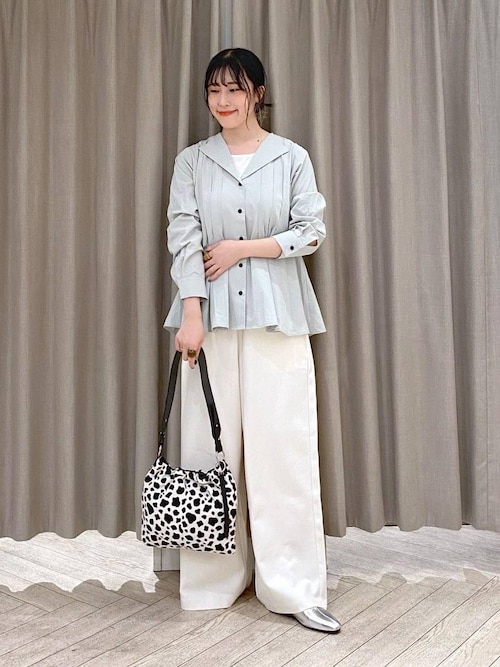 セール】シルケットポンチワイドパンツ[プチ・トールサイズあり