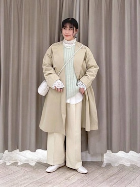 「クリップスタッフ_studio CLIP」｜「アイテム（トレンチコート）」を使った、ちろっPさん（レディース・163cm）の冬コーディネート