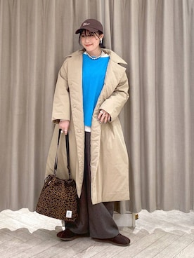 「アイテム（チェスターコート）」を使った、ちろっPさん（レディース・163cm）の冬コーディネート