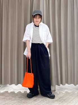 「アイテム（Tシャツ/カットソー、その他）」を使った、ちろっPさん（レディース・163cm）の夏コーディネート