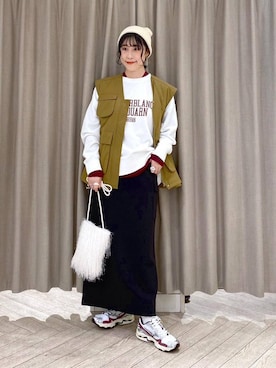 「studio CLIP（スタディオクリップ）のアイテム」を使った、ちろっPさん（レディース・163cm）の秋コーディネート