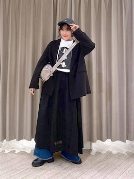 「クリップデニム_studio CLIP」｜「アイテム（ブーツ）」を使った、ちろっPさん（レディース・163cm）の冬コーディネート