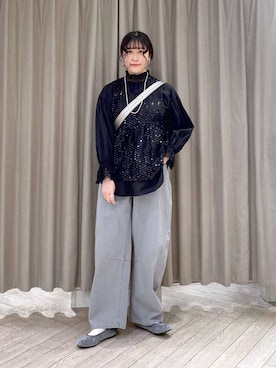 「クリップデニム_studio CLIP」｜「アイテム（その他シューズ）」を使った、ちろっPさん（レディース・163cm）の冬コーディネート