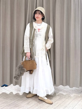 「studio CLIP（スタディオクリップ）のアイテム」を使った、ちろっPさん（レディース・163cm）の春コーディネート