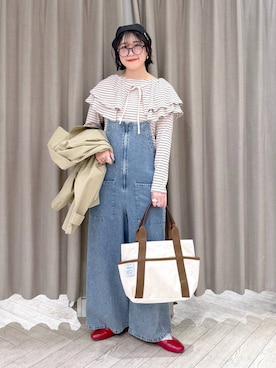 「studio CLIP（スタディオクリップ）のアイテム（帽子）」を使った、ちろっPさん（レディース・163cm）の春コーディネート