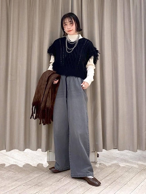 セール】3ゲージフリンジニットベスト（ベスト）｜studio CLIP