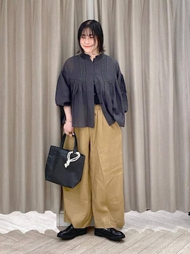 「アイテム（チャーム）」を使った、ちろっPさん（レディース・163cm）の秋コーディネート