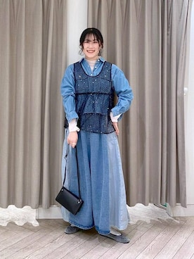「クリップデニム_studio CLIP」｜「アイテム（財布/小物）」を使った、ちろっPさん（レディース・163cm）の冬コーディネート