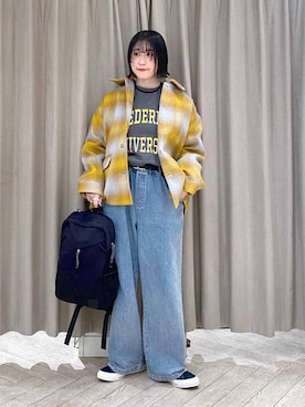 「アイテム（バックパック/リュック）」を使った、ちろっPさん（レディース・163cm）の秋コーディネート